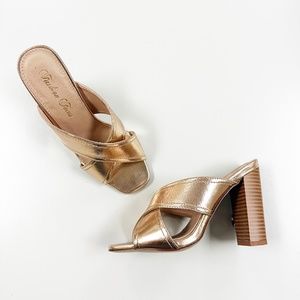 Heels Cross Strap Mule from Fashion Focus - S012-1 Rose Gold